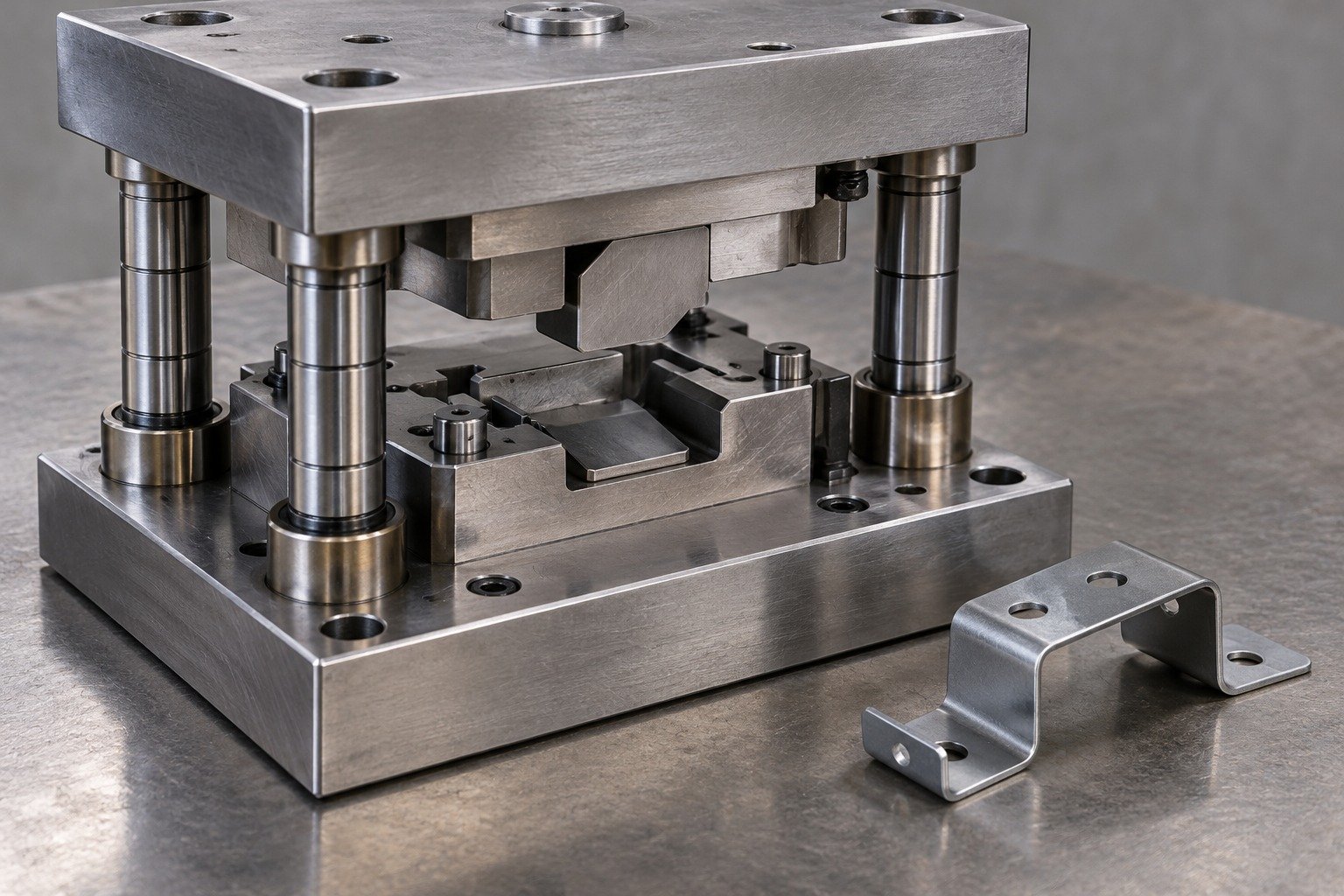 Single-Station Stamping Dies view 1 — illustrative tooling concept