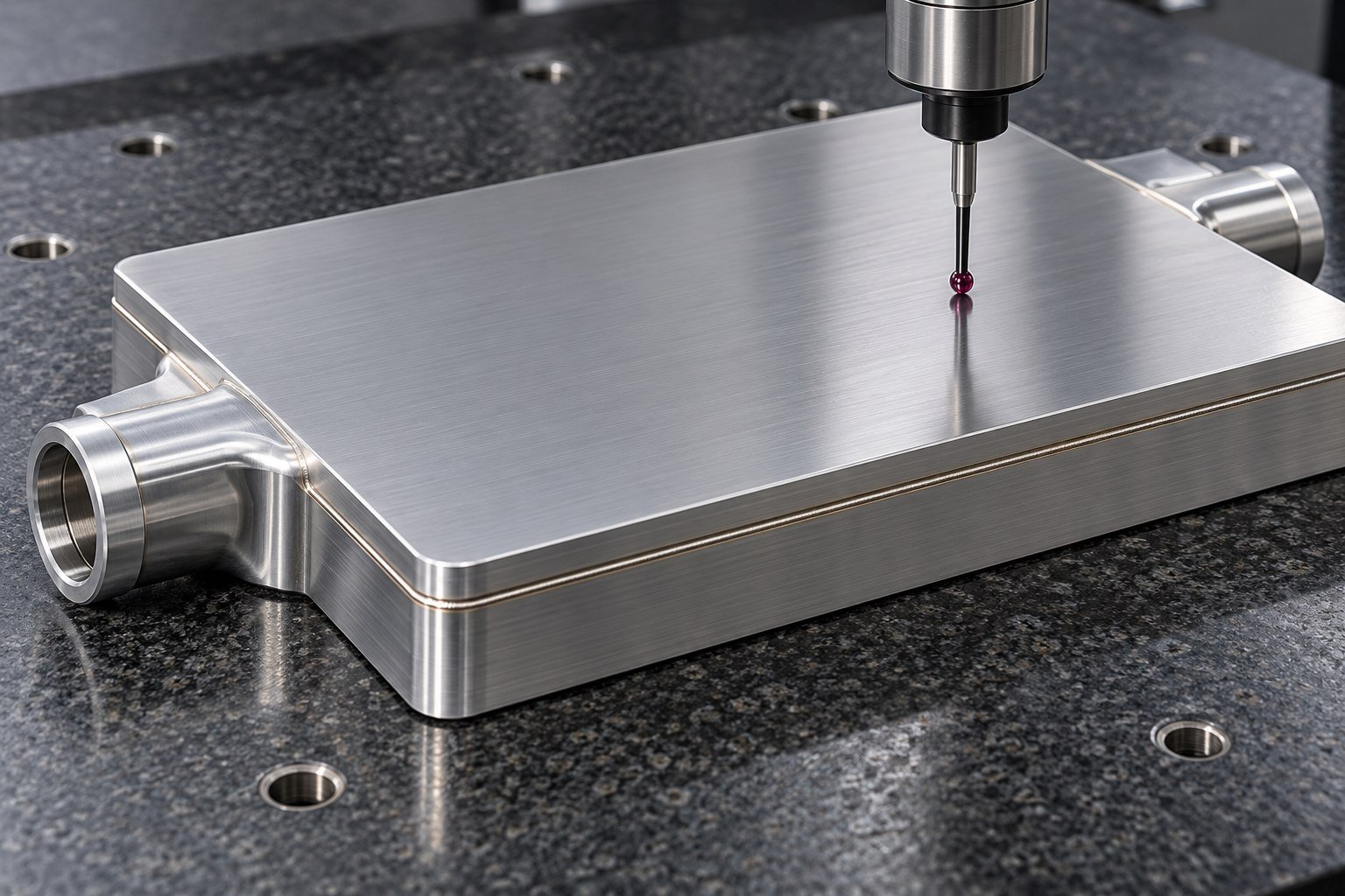 Illustrative vacuum brazed cold plates dimensional inspection concept, not a customer part