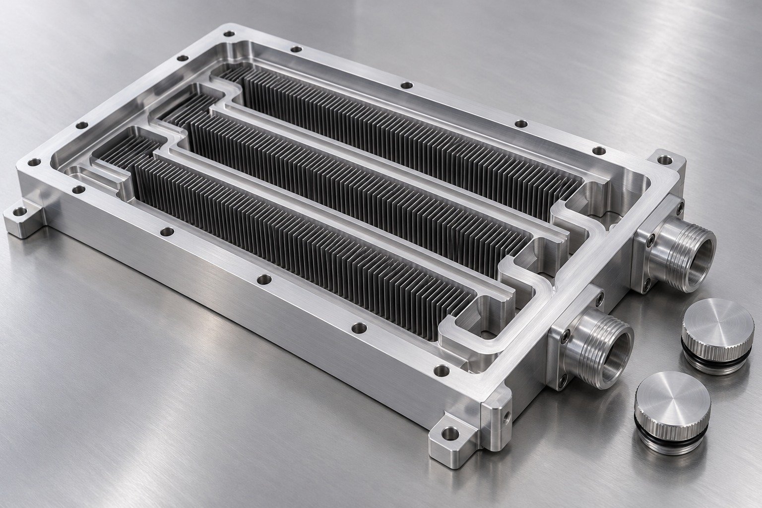 Illustrative corrosion and cleanliness review for a vacuum brazed cold plate concept, not documentary company or customer photography