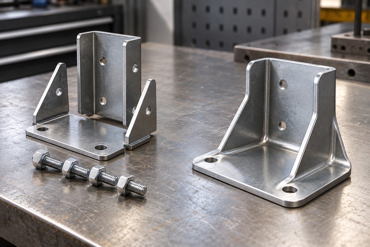 Separate and integrated bracket concepts — illustrative value-engineering concept
