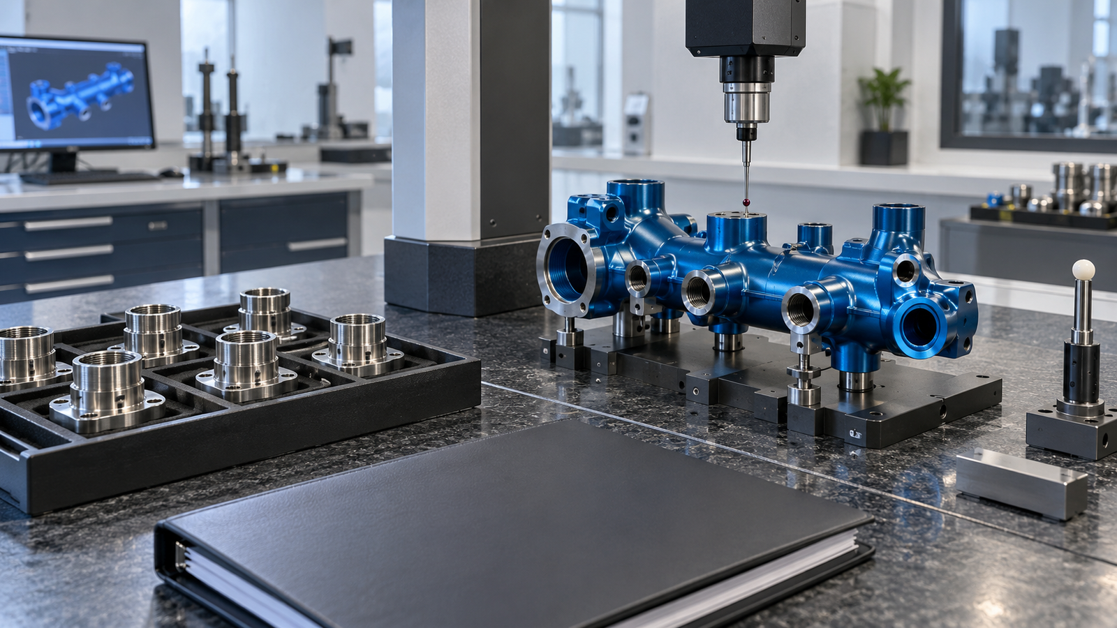 Illustrative quality records review for distinct manufactured components