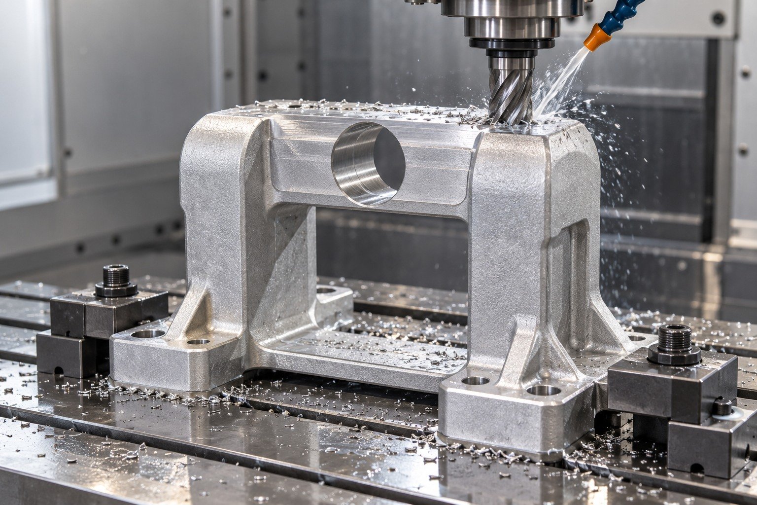 ZA-12 bridge bearing frame machining concept — illustrative generated component concept
