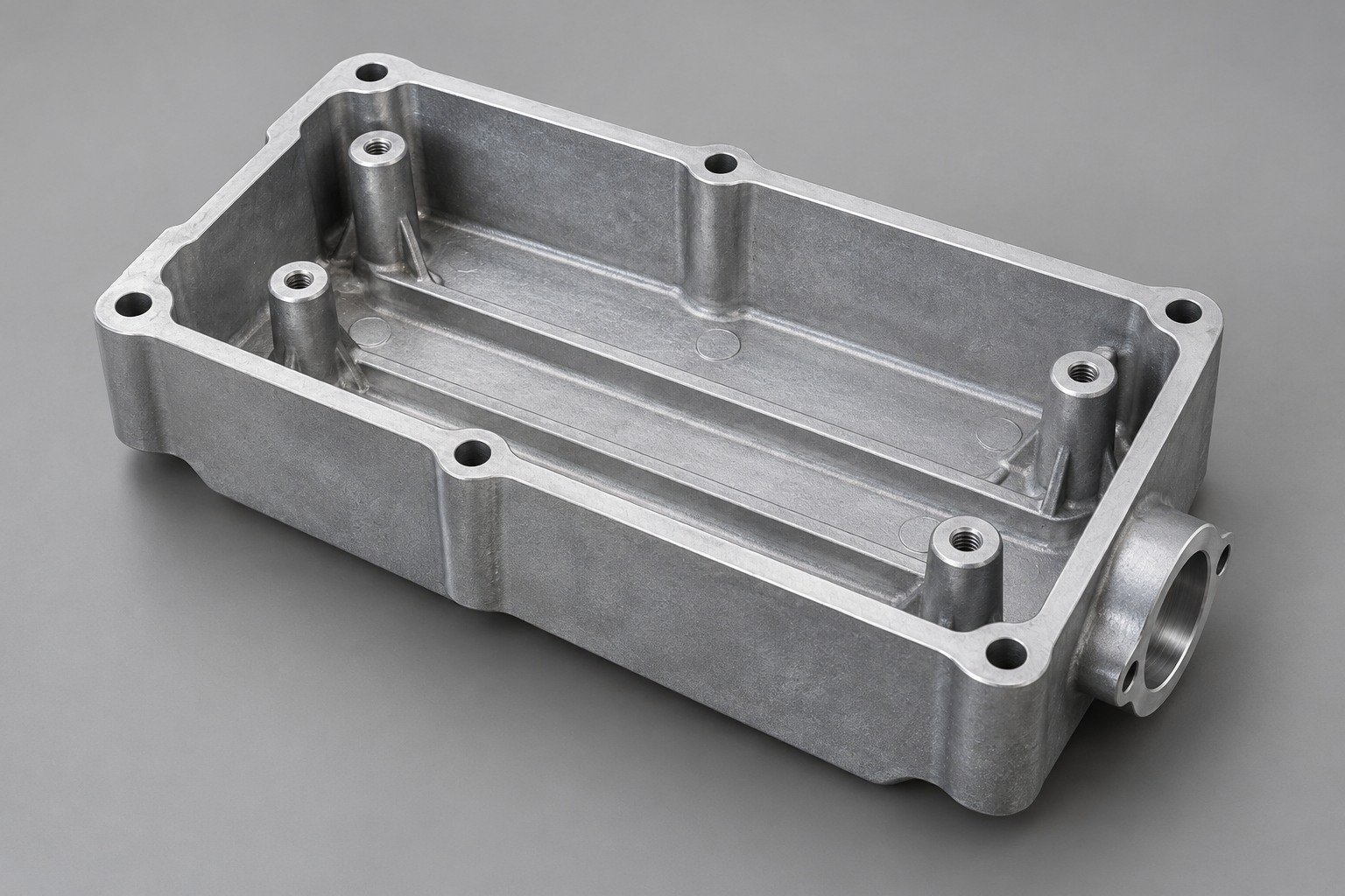 ZA-12 deep rectangular gearbox shell part concept — illustrative generated component concept