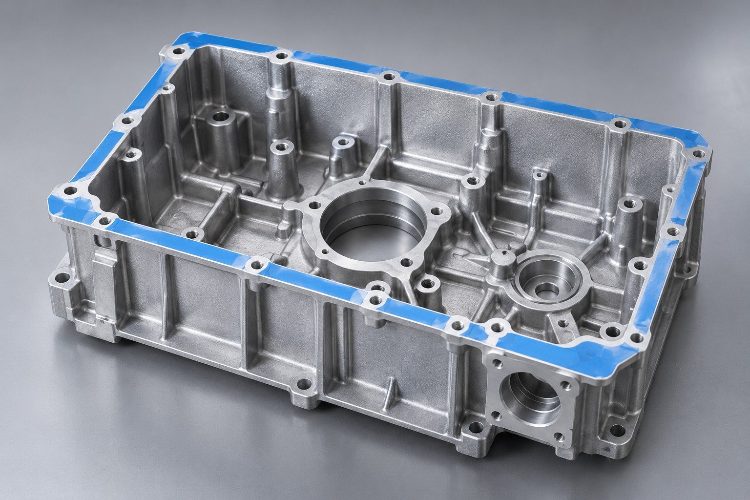 ZA-12 rectangular gearbox flange masking concept — illustrative generated component concept