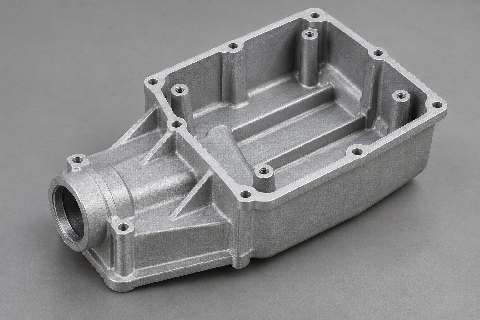 ZA-27 stepped open reducer housing part concept — illustrative generated component concept