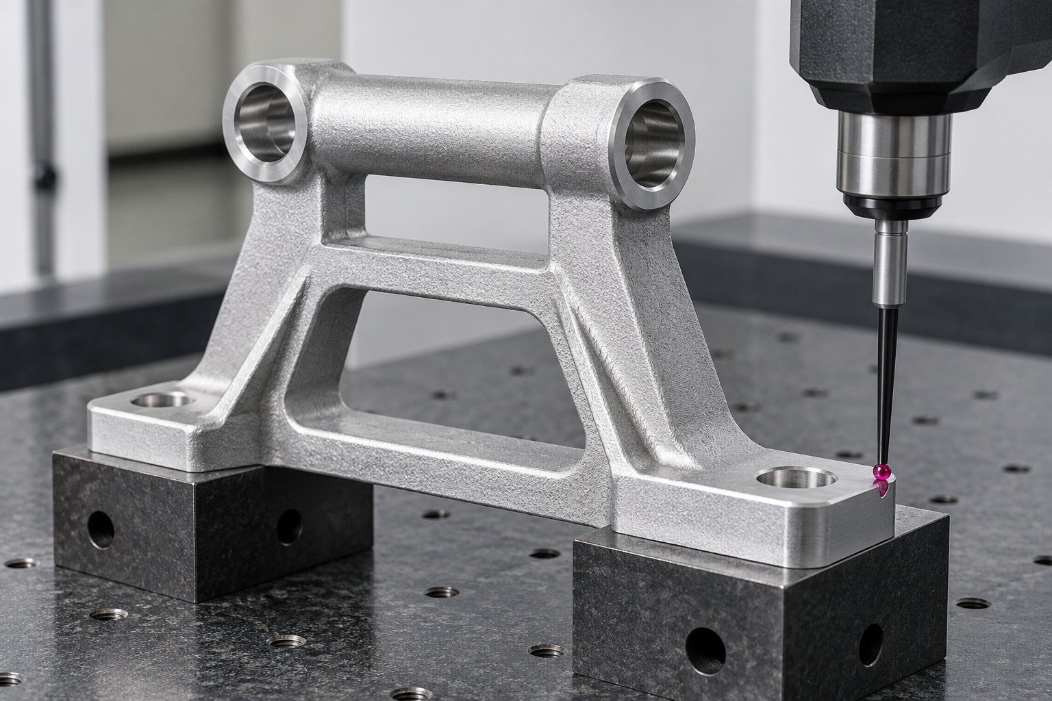 ZA-27 trapezoidal yoke final foot datum concept — illustrative generated component concept