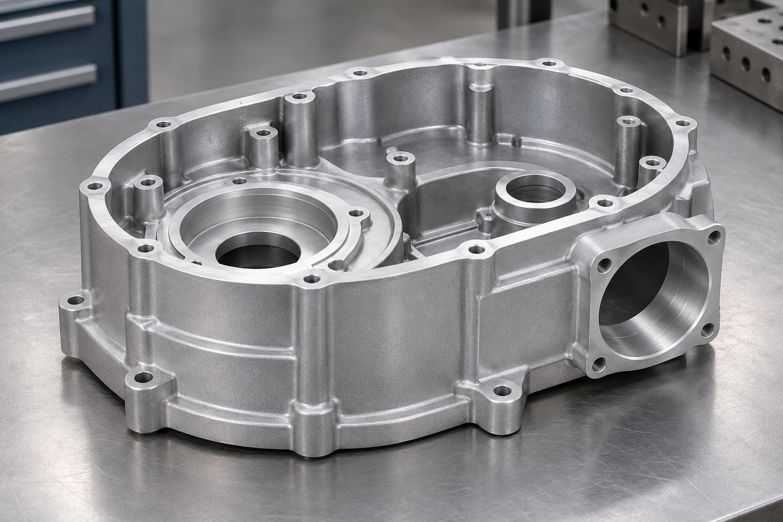 ZA-8 accepted gearcase side port edge concept — illustrative generated component concept