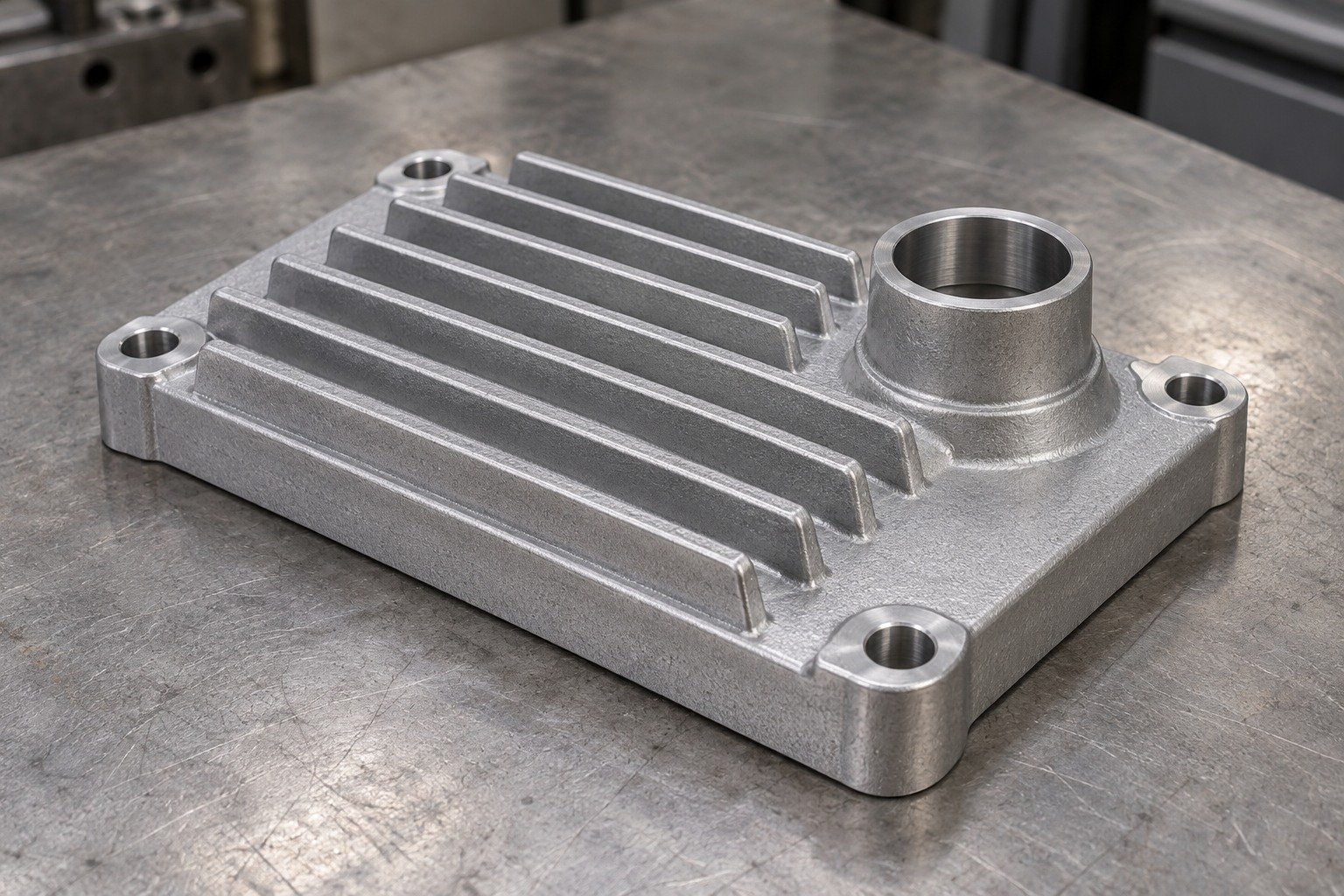 ZA-8 finned connector cover part concept — illustrative generated component concept