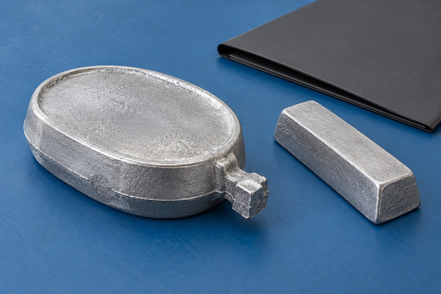 ZA-8 incoming zinc casting and record folder concept — illustrative generated component concept