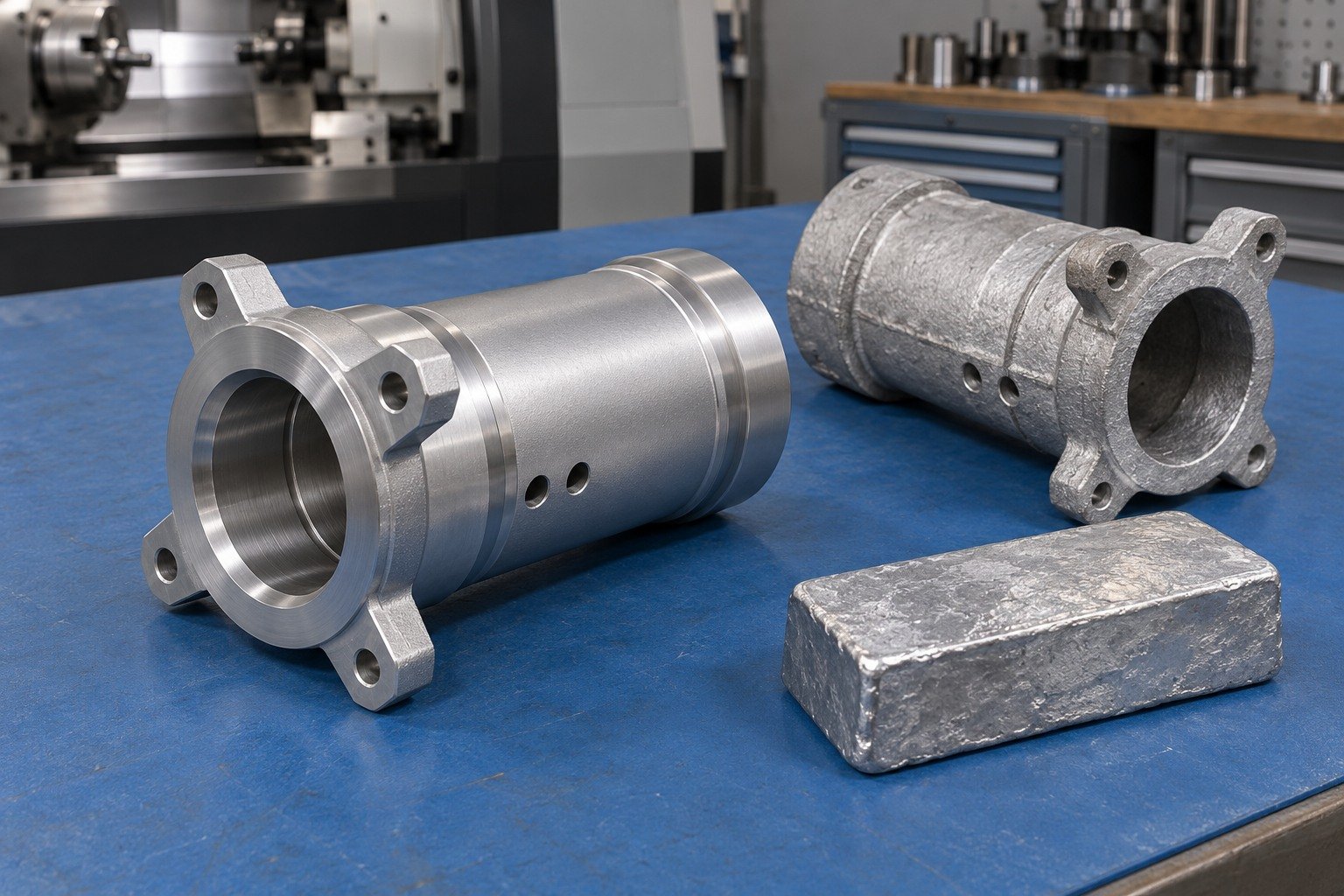 Zamak 5 four lug bearing sleeve condition concept — illustrative generated component concept
