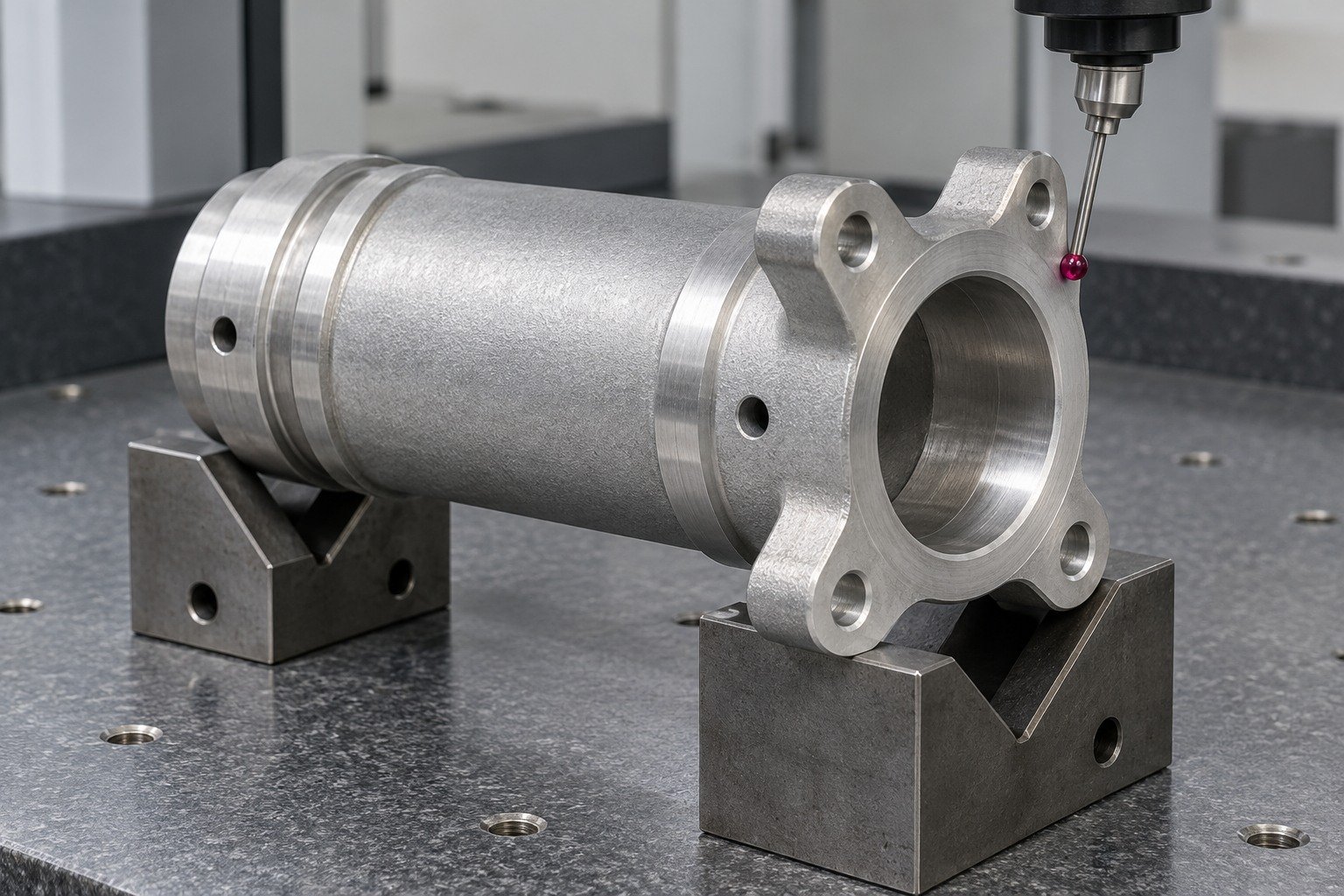 Zamak 5 four lug bearing sleeve qualityfinal concept — illustrative generated component concept