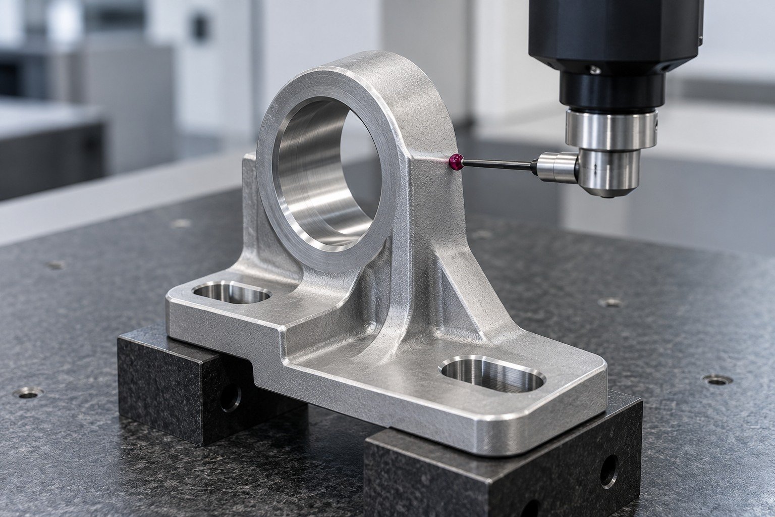 Zinc-alloy bearing mount bracket records review concept — illustrative generated component concept