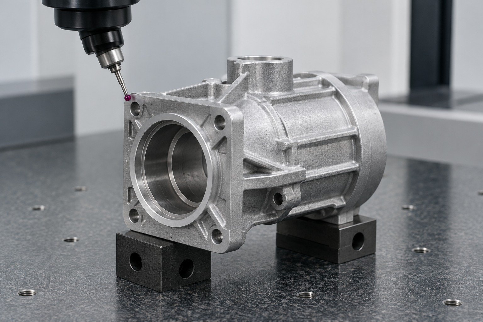 Zinc-alloy flanged drive housing records review concept — illustrative generated component concept