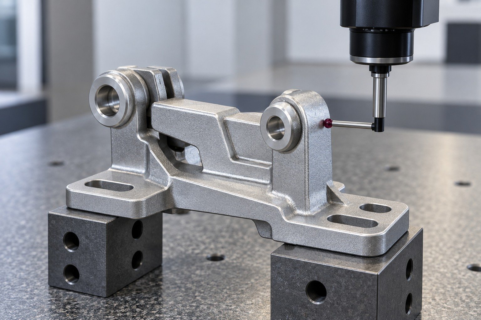 Zinc-alloy hinged latch chassis records review concept — illustrative generated component concept